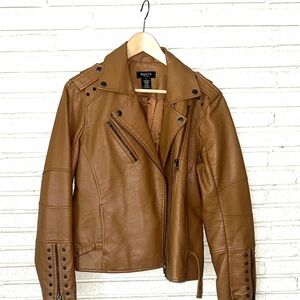 Tan Faux Leather Jacket
